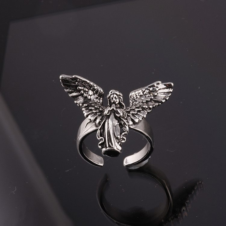 Non-Tarnish Stainless Steel Praying Angel Ring - Gidi Fits